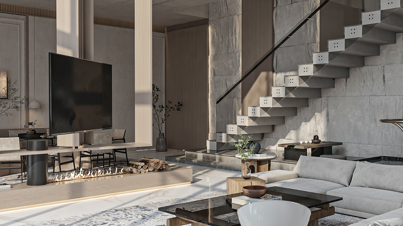 تصميم داخلي حديث لفيلا سكنية في الخبر